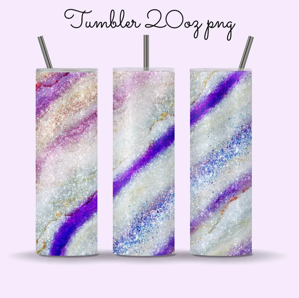 Free 20oz skinny tumbler sublimation png image | Sublimation Designs Downloads | blue purple marble straight and tapered full tumbler wrap 2022