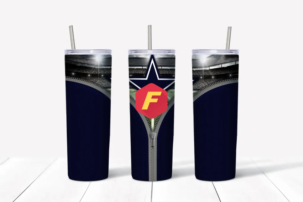 Free Dallas Cowboy NFL tumbler 20oz Straight / Tapered Tumbler Design Template for Sublimation - Full Tumbler Wrap - PNG Download