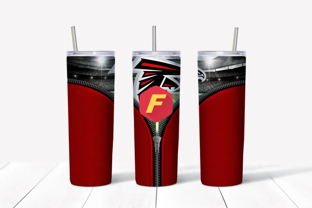 Free Atlanta Falcons Football Team (NFL) tumbler 20oz Straight / Tapered Tumbler Design Template for Sublimation - Full Tumbler Wrap - PNG