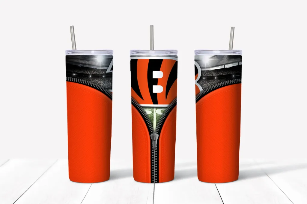 Free Bengals Football Team (NFL) tumbler 20oz Straight / Tapered Tumbler Design Template for Sublimation - Full Tumbler Wrap - PNG