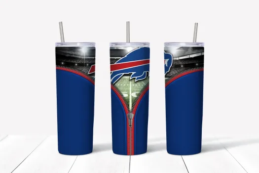 Free Buffalo Bills Football Team (NFL) tumbler 20oz Straight / Tapered Tumbler Design Template for Sublimation - Full Tumbler Wrap - PNG