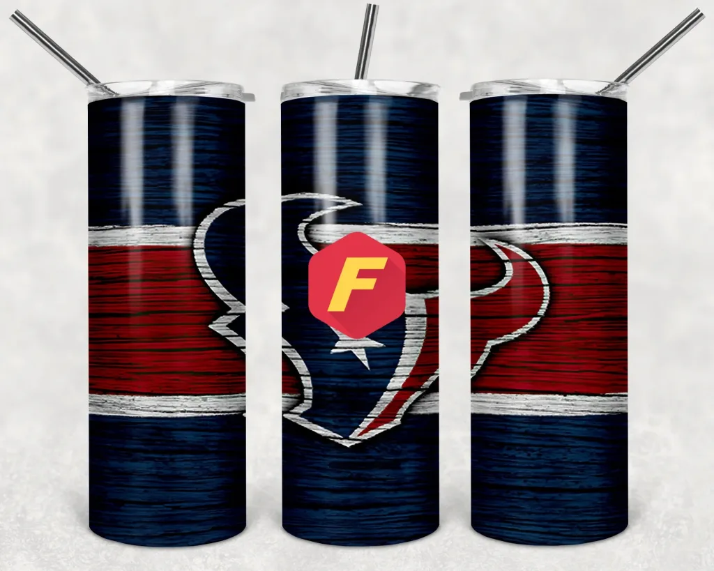 Free Huston Texans Team (NFL) tumbler 20oz Straight / Tapered Tumbler Design Template for Sublimation - Full Tumbler Wrap - PNG
