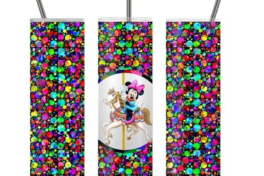 Free Mickey/ Minnie Mouse Colourful Tumbler 20 oz bottle sublimation design png 2021