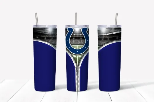 Free Indianapolis Colts Football Team (NFL) tumbler 20oz Straight / Tapered Tumbler Design Template for Sublimation - Full Tumbler Wrap - PNG