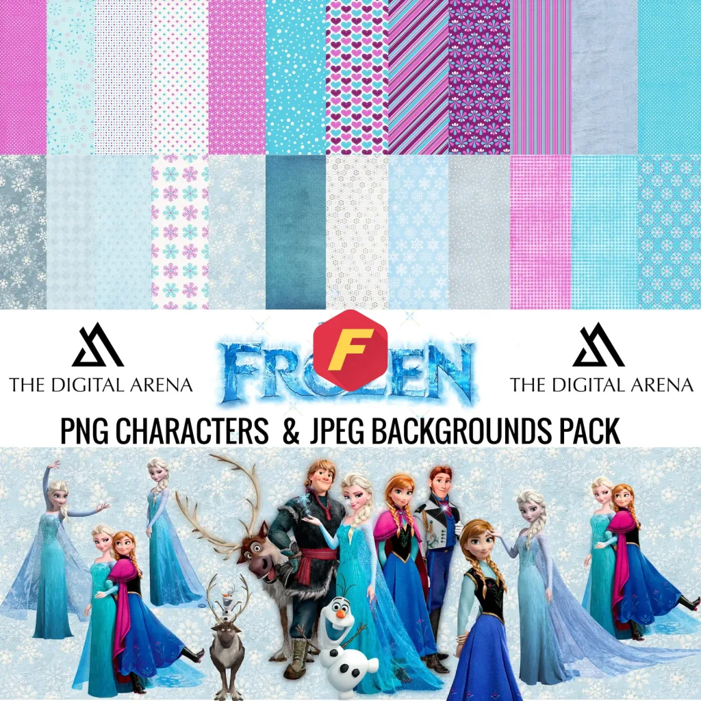 Free Frozen Clipart Pack Digital Download Frozen Images transparent background | Frozen Characters High Resolution PNG Bundle Birthday Pack
