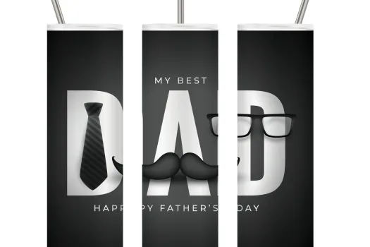 Free Best Dad 20oz Straight Tumbler Design Template for Sublimation -fathers day gift - PNG Download
