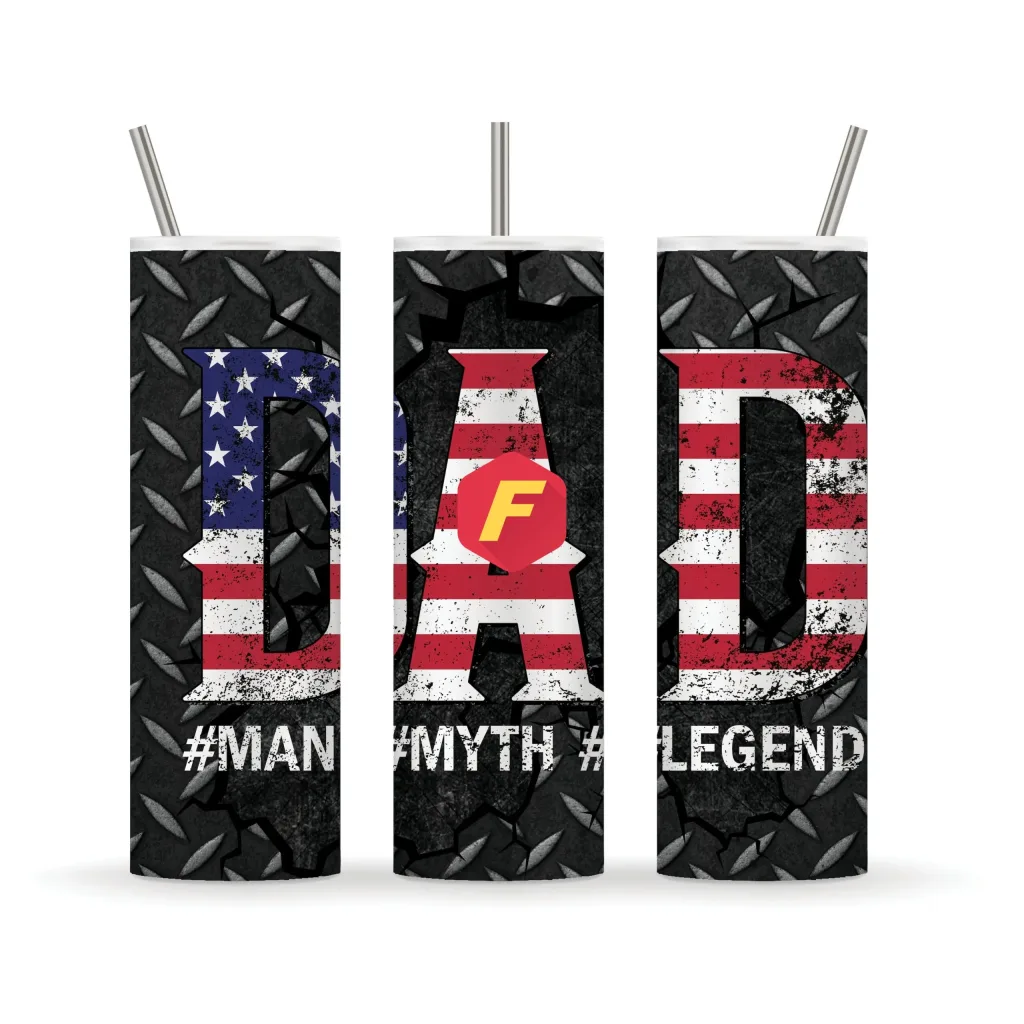 Free Dad legend 20oz Straight/Tapered Tumbler Design Template for Sublimation - fathers day gift - PNG Download