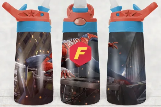 Free Spiderman 12oz  Flip top Design, Flip Top Sippy cup Template for Sublimation, Tumbler Wrap, PNG Digital Download