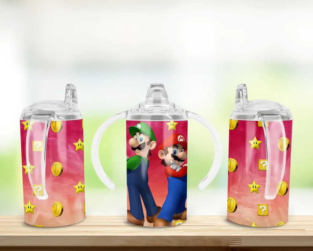 Free Mario sippy cup, Mario digital design, PNG sublimation, 12oz Straight Sided Kids Sippy Cup, girl Digital File, Sippy Cup Sublimation