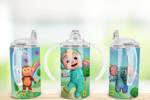 Free Cocomelon boy sippy cup, Cocomelon digital design, PNG sublimation, 12oz Straight Sided Kids Sippy Cup, Digital File, Sippy Cup Sublimation