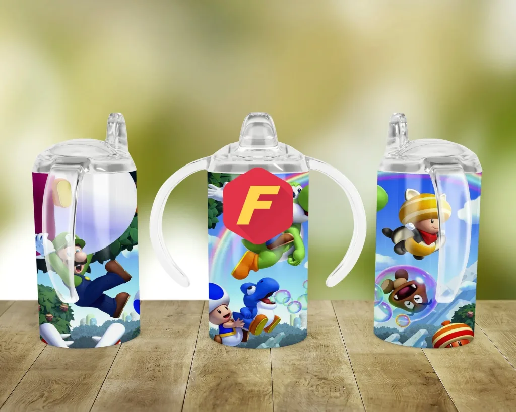 Free Mario rainbow background  Sippy cup Template for Sublimation, Full Wrap, PNG Digital Download 2021 NEW