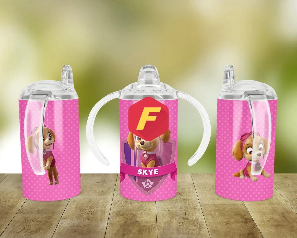 Free kids cup with baby pink background Sippy cup Template for blank cup Sublimation, Full Wrap, PNG Digital Download for kids