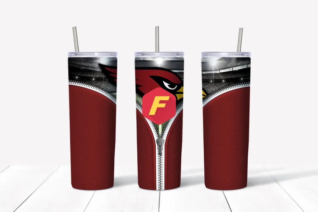 Free Arizona Cardinals Foot ball Team (NFL)tumbler 20oz Straight / Tapered Tumbler Design Template for Sublimation - Full Tumbler Wrap - PNG