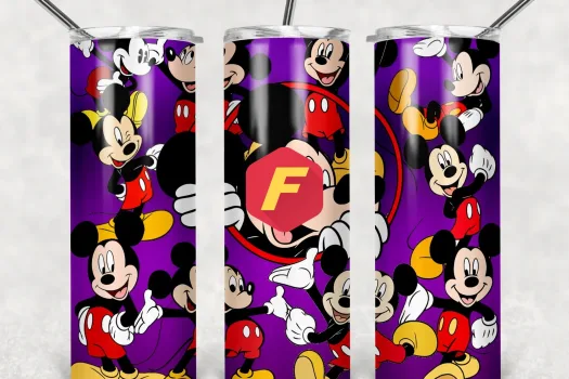 Free Disney Mickey mouse tumbler 20oz Straight / Tapered Tumbler Design Template for Sublimation - Full Tumbler Wrap - PNG Download