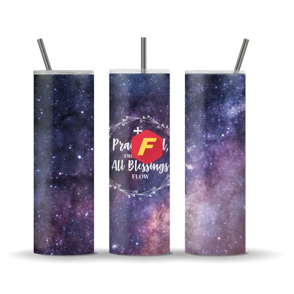 Free Praise God From Whom All Blessings Flow 20oz Straight/ Tapered Tumbler Design Template for Sublimation - Full Tumbler Wrap