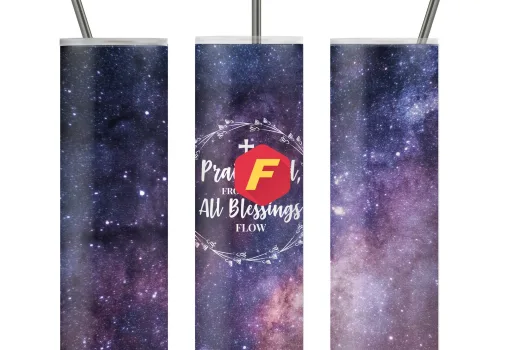 Free Praise God From Whom All Blessings Flow 20oz Straight/ Tapered Tumbler Design Template for Sublimation - Full Tumbler Wrap