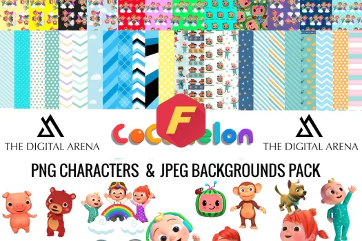 Free Cocomelon Clipart Pack Digital Download yoyo cody cece tomtom bella nina Images transparent background | High Resolution PNG Bundle