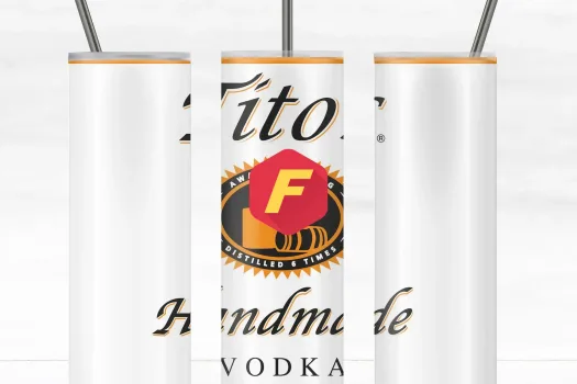 Free Tito's Handmade Vodka tumbler 20oz Straight / Tapered Tumbler Design Template for Sublimation - Full Tumbler Wrap - PNG Download