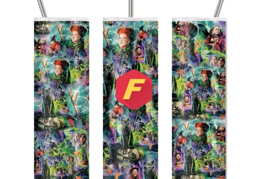 Free Hocus Pocus Sanderson Sisters Tumbler  20oz Straight/ Tapered Design Template for Sublimation - Full Tumbler Wrap - PNG Download