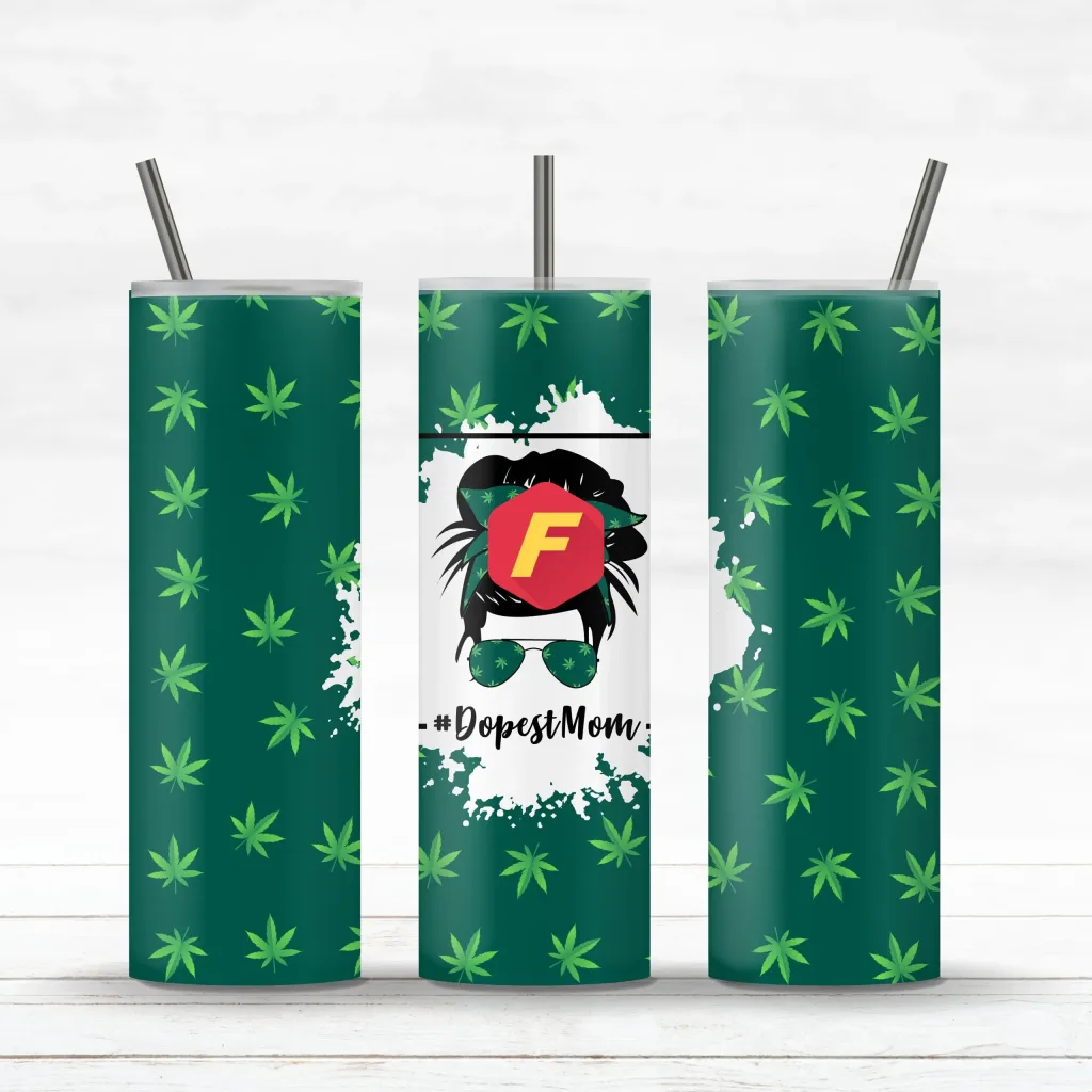 Free Funny Dopest Mom Sublimation | Mom Life Tumble | Weed Tumbler Design | Gift For Mom | 20oz Skinny Wrap Design Template PNG Digital Download