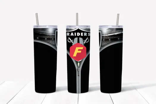 Free Raiders Football Team Zipper (NFL) tumbler 20oz Straight / Tapered Tumbler Design Template for Sublimation - Full Tumbler Wrap - PNG