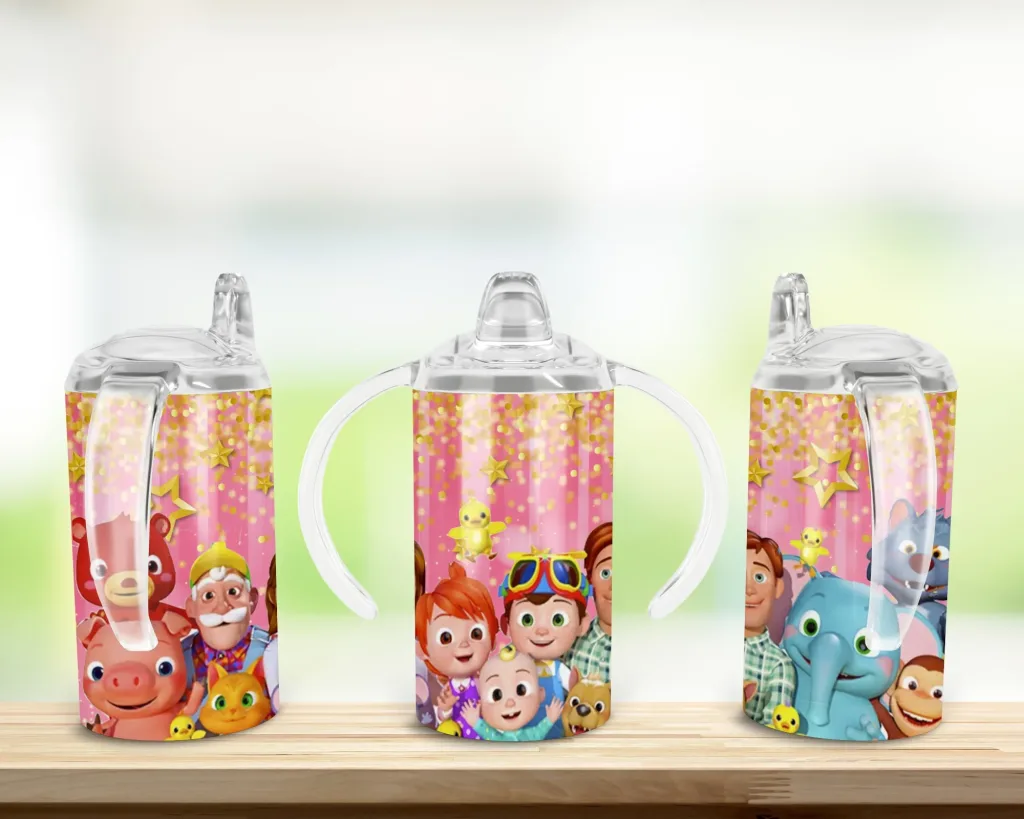 Free Cocomelon sippy cup, Cocomelon digital design, PNG sublimation, 12oz Straight Sided Kids Sippy Cup, Cocomelon family, Sippy Cup Sublimation