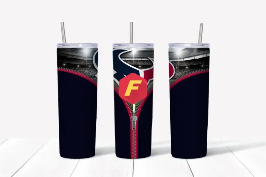 Free Houston Texans Zipper NFL tumbler 20oz Straight / Tapered Tumbler Design Template for Sublimation - Full Tumbler Wrap - PNG | Ready to press