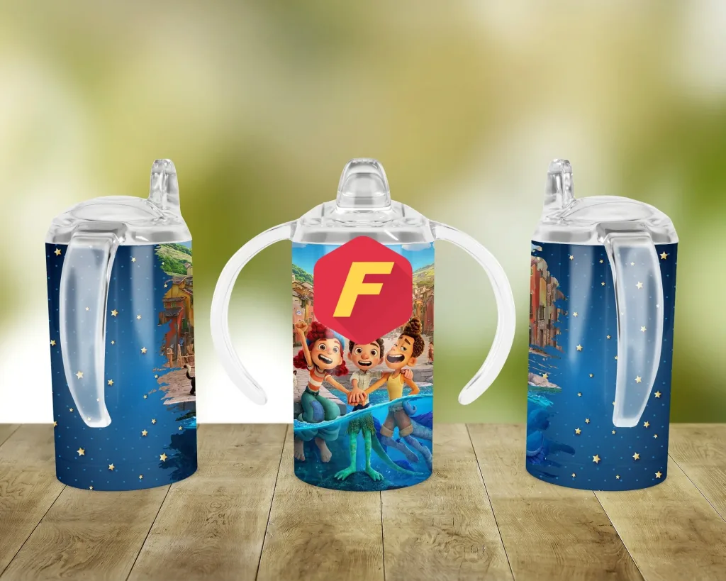 Free Luca Sippy cup Template for blank cup Sublimation, Full Wrap, PNG Digital Download for kids