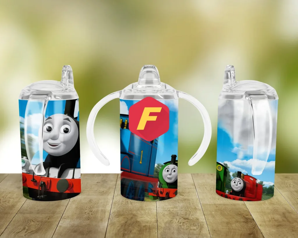 Free Thomas and friends Sippy cup Template for blank cup Sublimation, Full Wrap, PNG Digital Download for kids