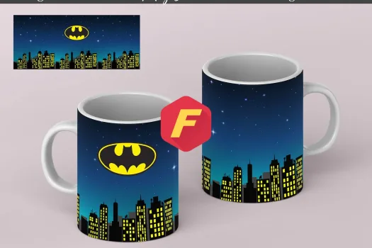 Free Batman Mug Sublimation Template - Mug Sublimation Designs - 11Oz Mug PNG - 15Oz Mug PNG Mug Templates - Cricut Mug Press Designs Wrap