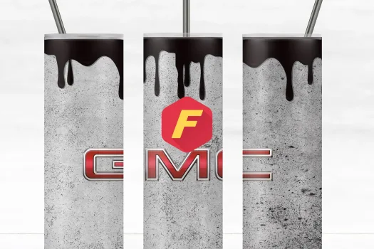 Free GMC grey grunge oil paint drip 20oz Skinny Tumbler Sublimation Design Template  Straight / Tapered Design Digital Download PNG