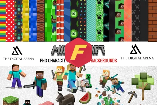 Free Minecraft PNG and Transparent  Images high resolution pdf |  PNG | Papers design Birthday Party Design Pack