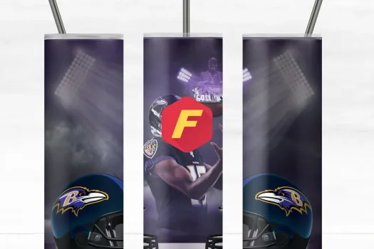 Free Baltimore Ravens Football Team (NFL) tumbler 20oz Straight / Tapered Tumbler Design Template for Sublimation - Full Tumbler Wrap - PNG