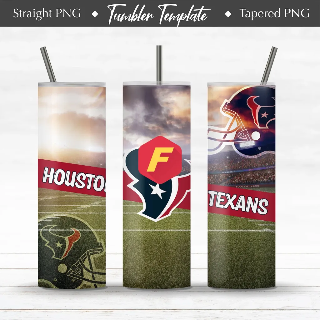 Free Houston Texans Tumbler 20oz Sublimation Design Download | Skinny Tumbler PNG 2021