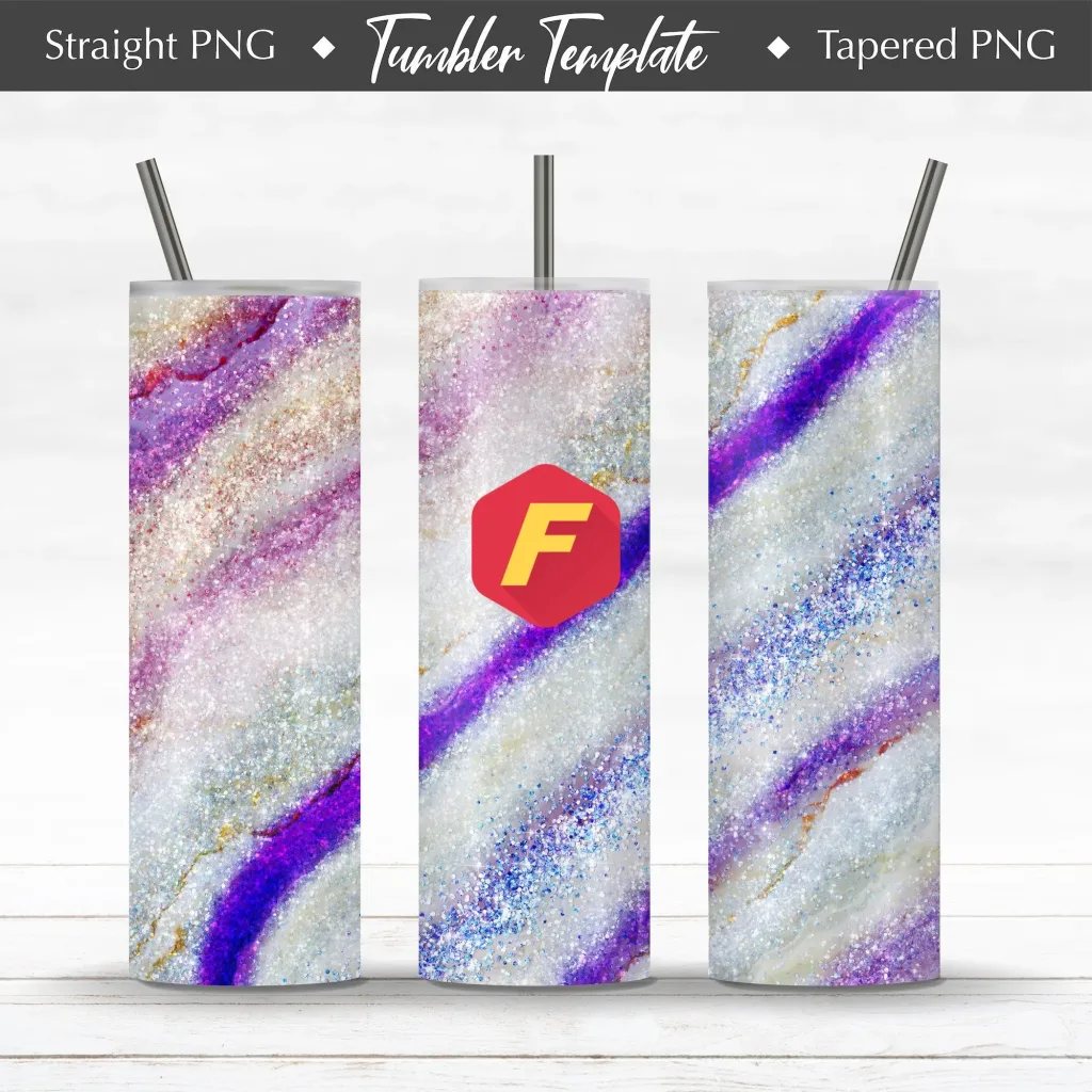 Free Purple Marble Glitter 20oz Skinny Tumbler Sublimation Design Template  Straight / Tapered Design Digital Download PNG