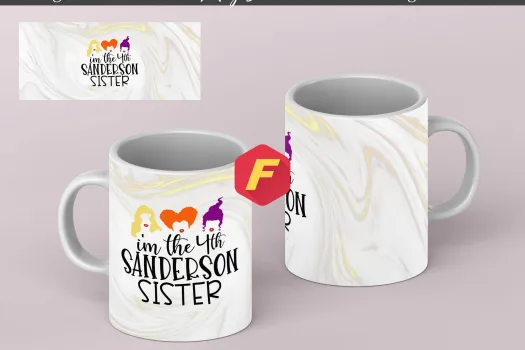 Free i am the fourth sanderson sister Mug Sublimation Template -Sublimation Designs-11Oz-15Oz Mug PNG Mug Templates-Cricut Mug Press Designs Wrap