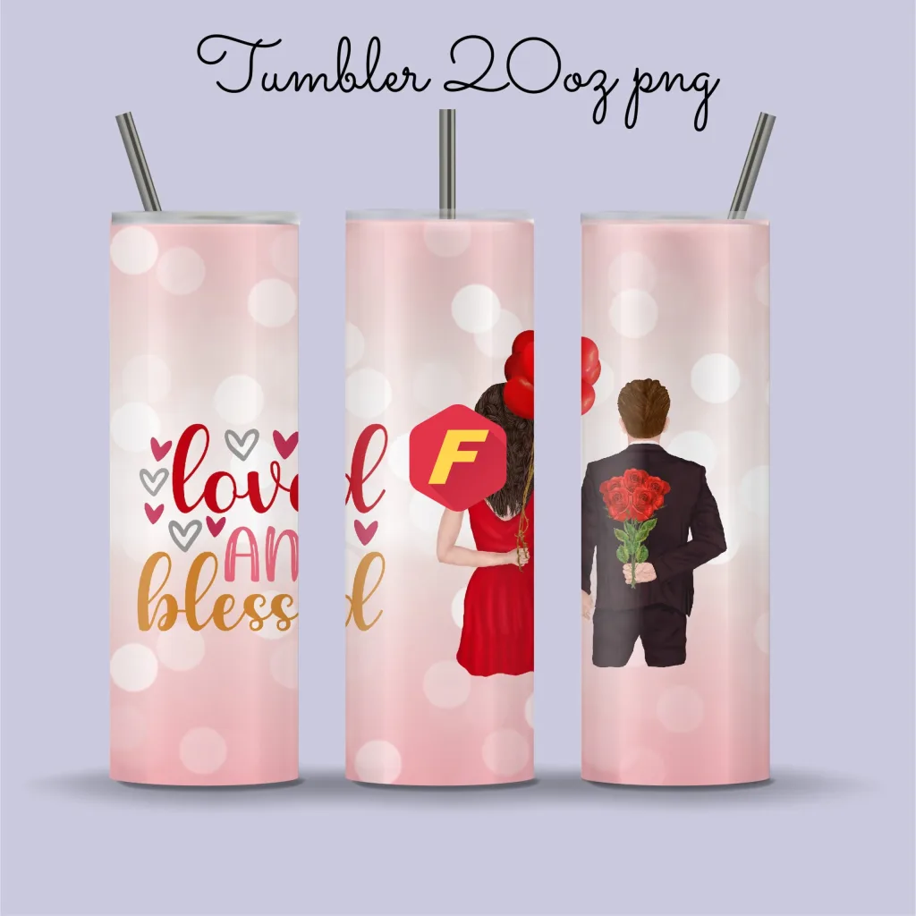 Free 20oz skinny valentine tumbler png | Seam less Sublimation Designs ...