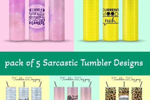 Free 5 Funny Sarcastic Quote 20oz skinny Tumbler sublimation designs, pack of 5 funny waterslide tumbler sublimation design digital download