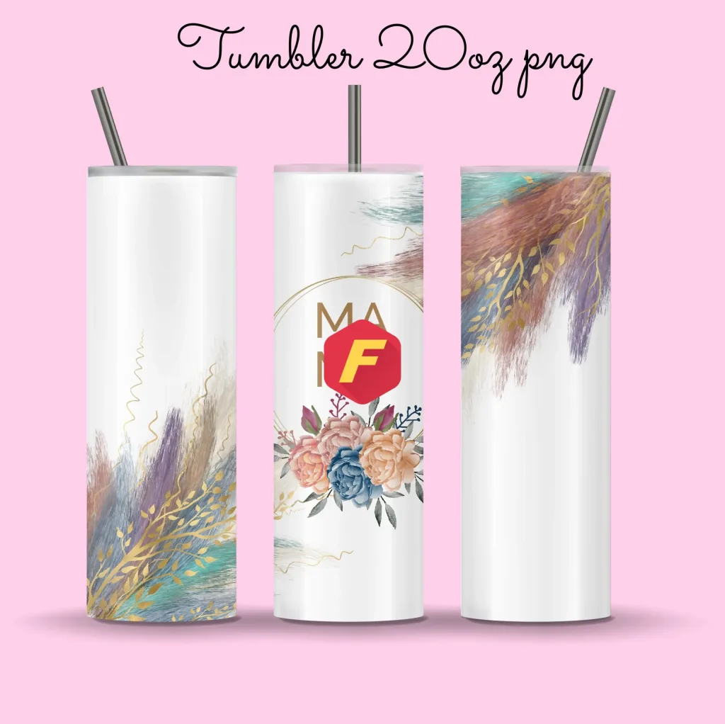 Free Pampas Grass mama boho tumbler 20oz skinny tumbler sublimation png | Tumbler Sublimation Designs wrap Downloads | floral tumbler png