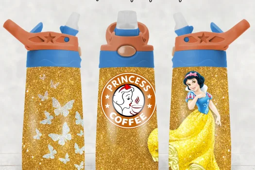 Free 12oz princess flip top cup for kids Sippy Cup Sublimation,| Fliptop tumbler design for kids | Digital Download tumbler | kids cup glitter