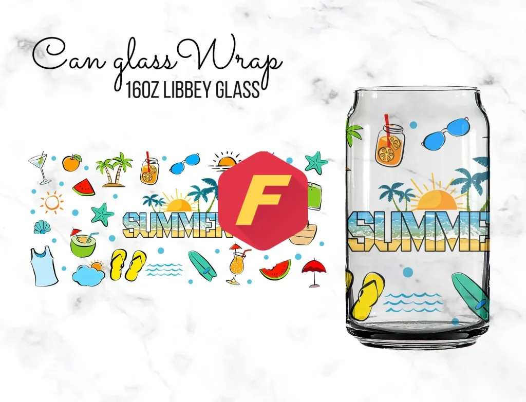 Free Summer Elements libbey cup design for sublimation | libbey can designs | libbey sublimation design png download | Libby glass summer design